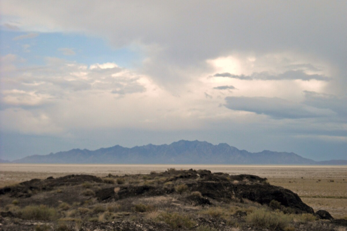 The remote high-desert basin and mountains of Dugway Proving Ground in Tooele County, Utah