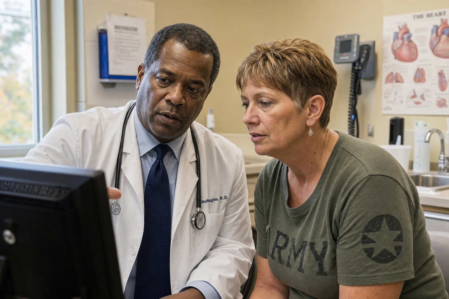 Veteran in a telehealth appointment with a VA environmental health clinician